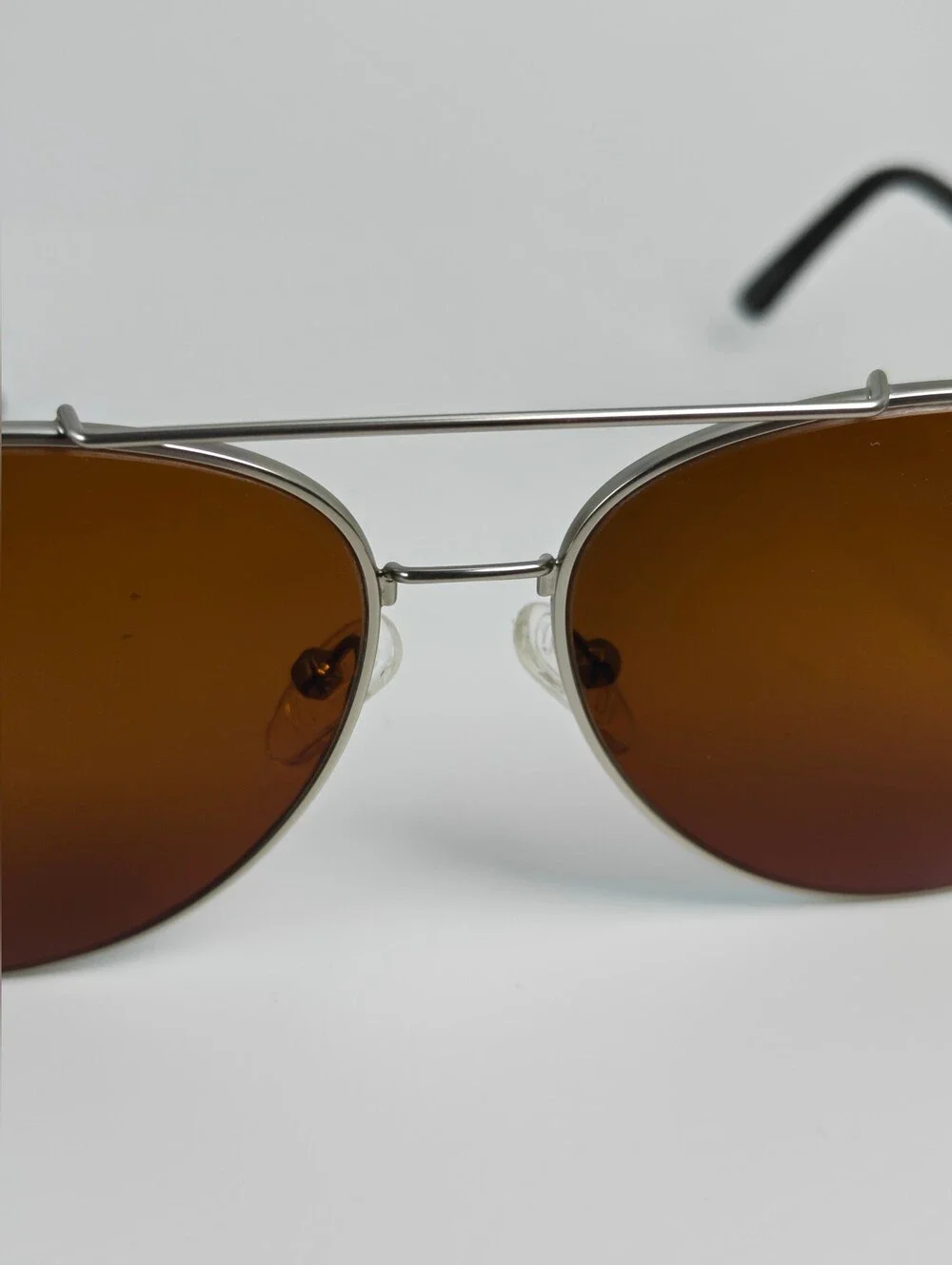 Camp. Men's Aviator Brushed Silver. Black Integrated Temples.